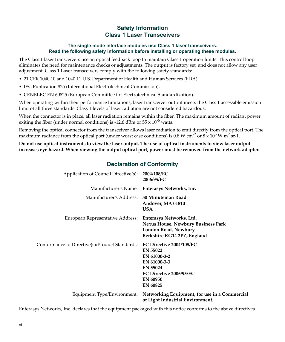 Enterasys Networks Enterasys Matrix 6H303-48 User Manual | Page 8 / 90