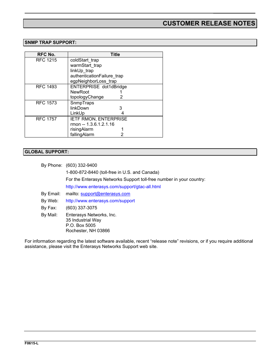 Enterasys Networks Enterasys Vertical Horizon VH-2402S User Manual | Page 7 / 7