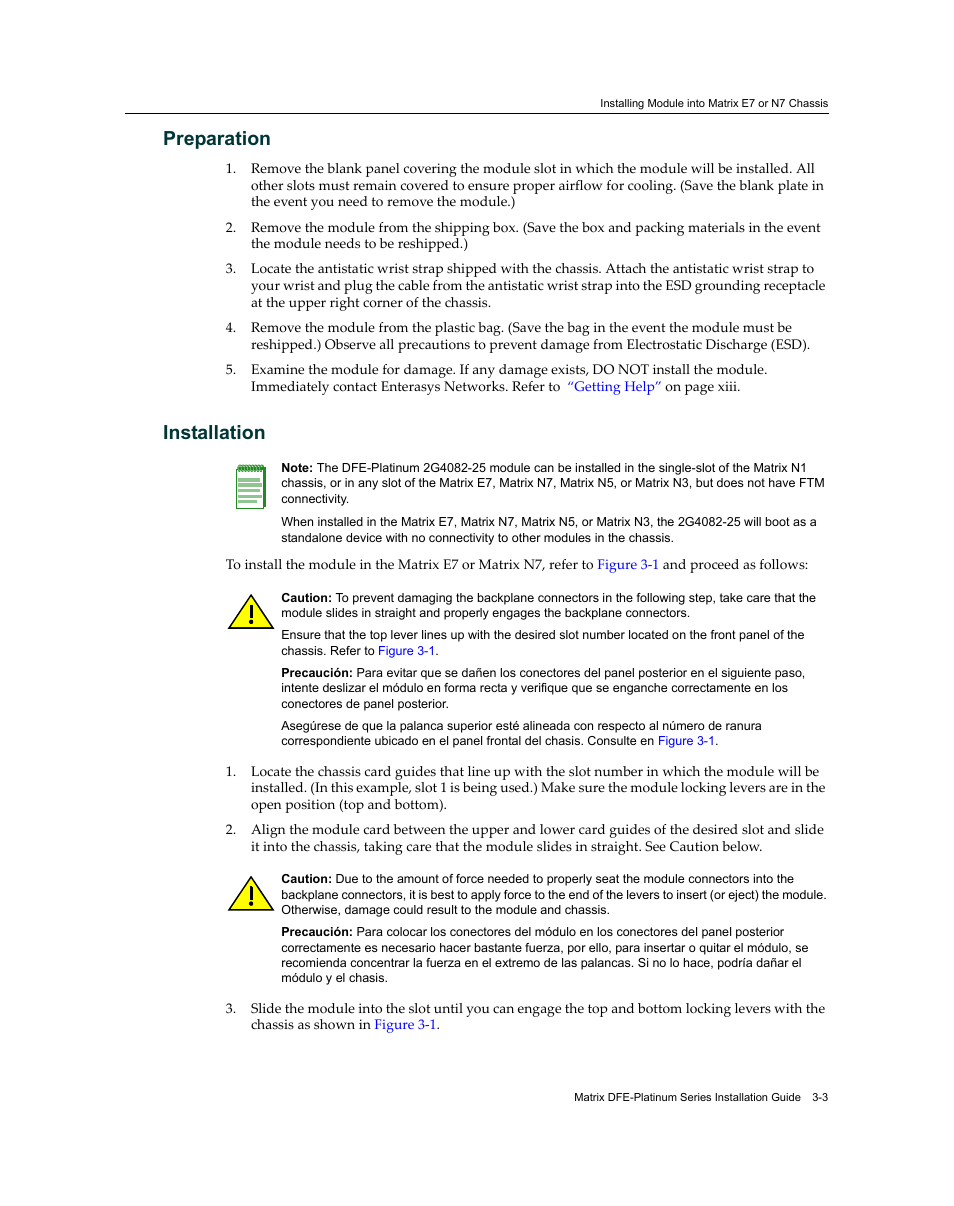 Preparation, Installation, Preparation -3 installation -3 | Enterasys Networks Enterasys Matrix 9034310-01 User Manual | Page 27 / 58