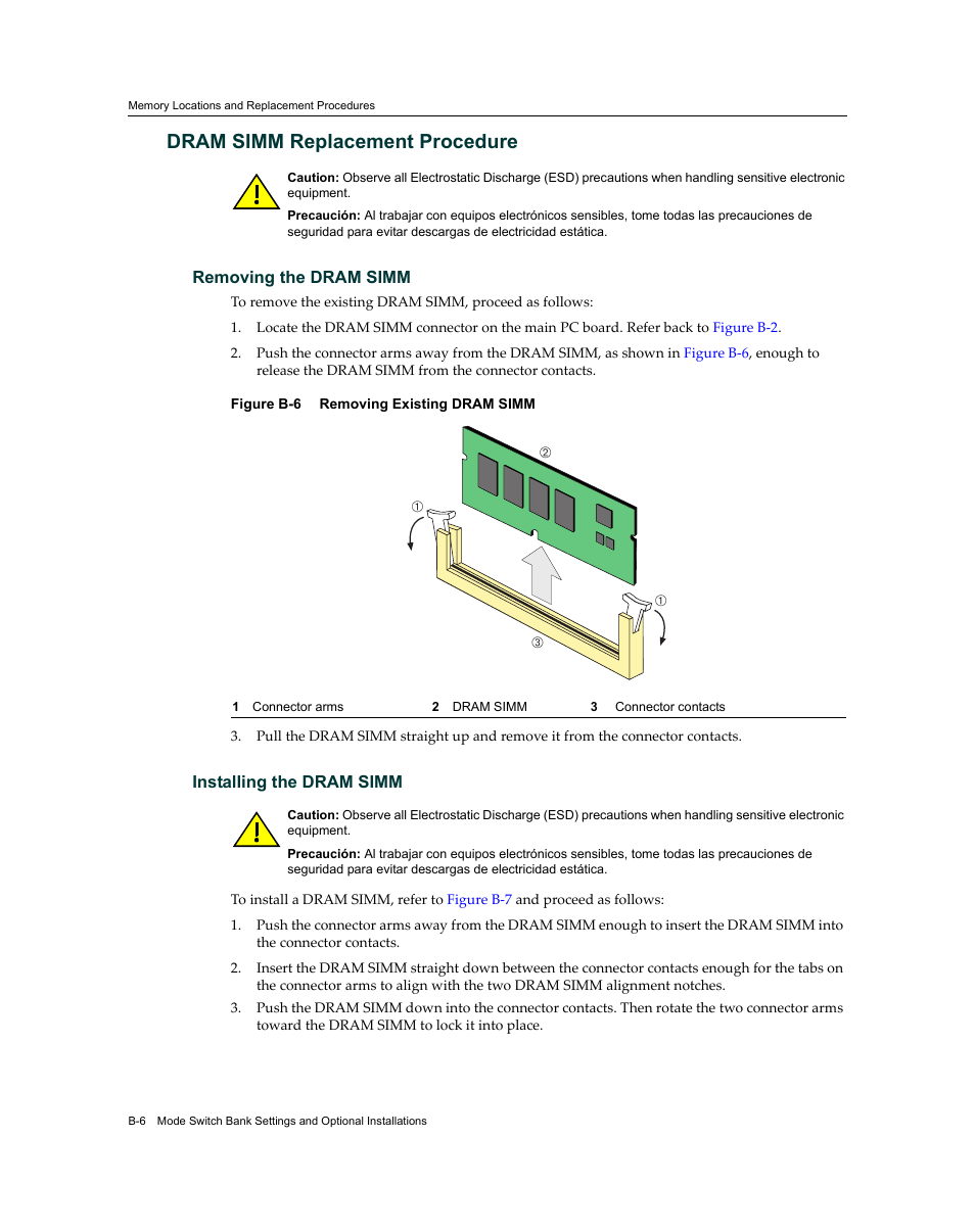 Dram simm replacement procedure | Enterasys Networks Enterasys Matrix 9034310-01 User Manual | Page 54 / 58