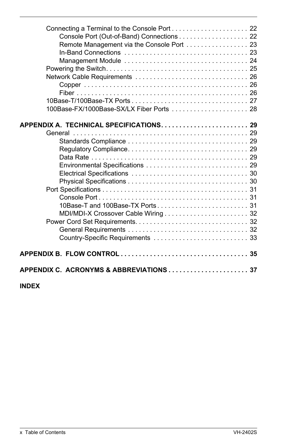 Enterasys Networks VH-2402S User Manual | Page 12 / 58