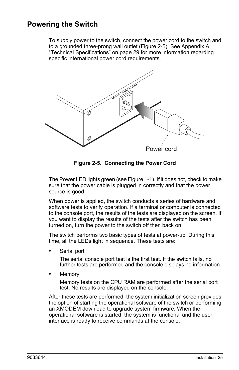 Powering the switch | Enterasys Networks VH-2402S User Manual | Page 39 / 58