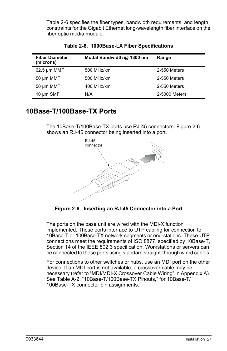 10base-t/100base-tx ports | Enterasys Networks VH-2402S User Manual | Page 41 / 58