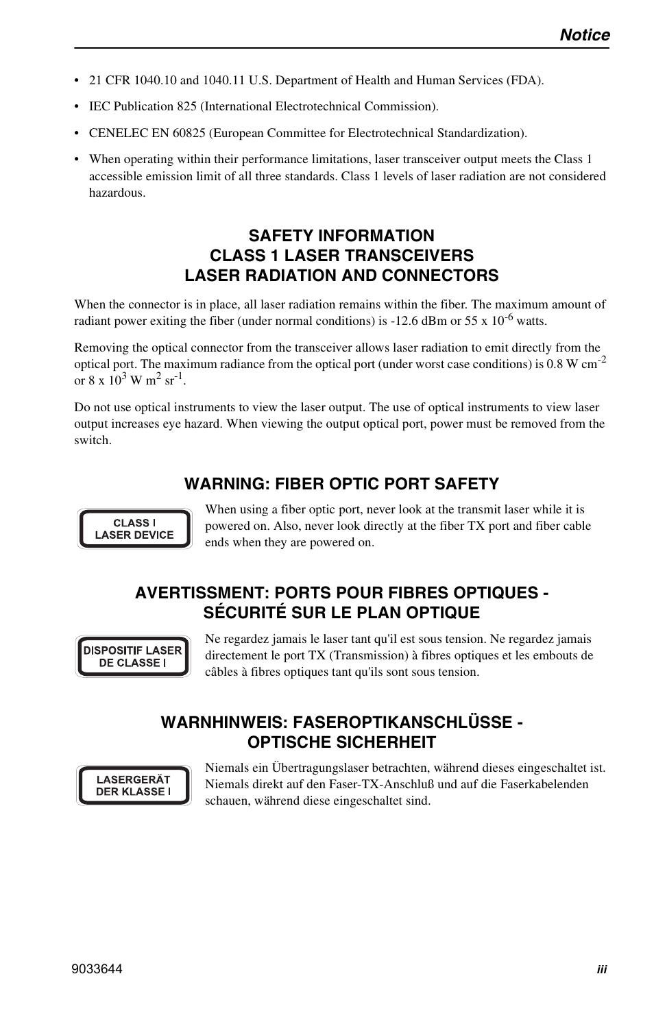 Notice | Enterasys Networks VH-2402S User Manual | Page 5 / 58