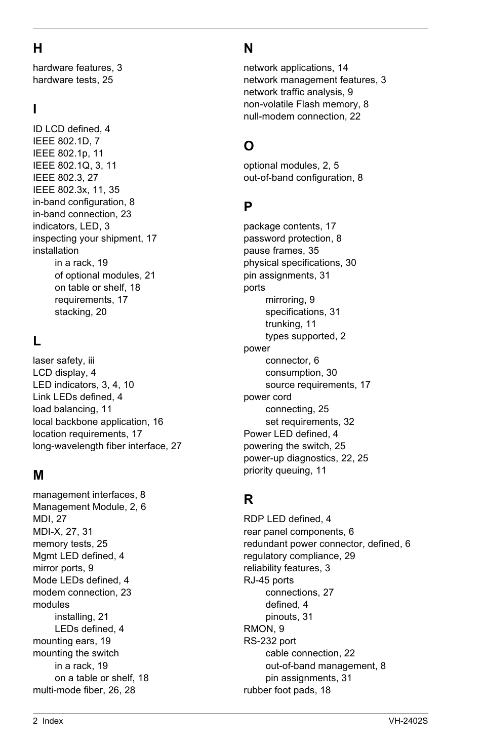 Enterasys Networks VH-2402S User Manual | Page 54 / 58