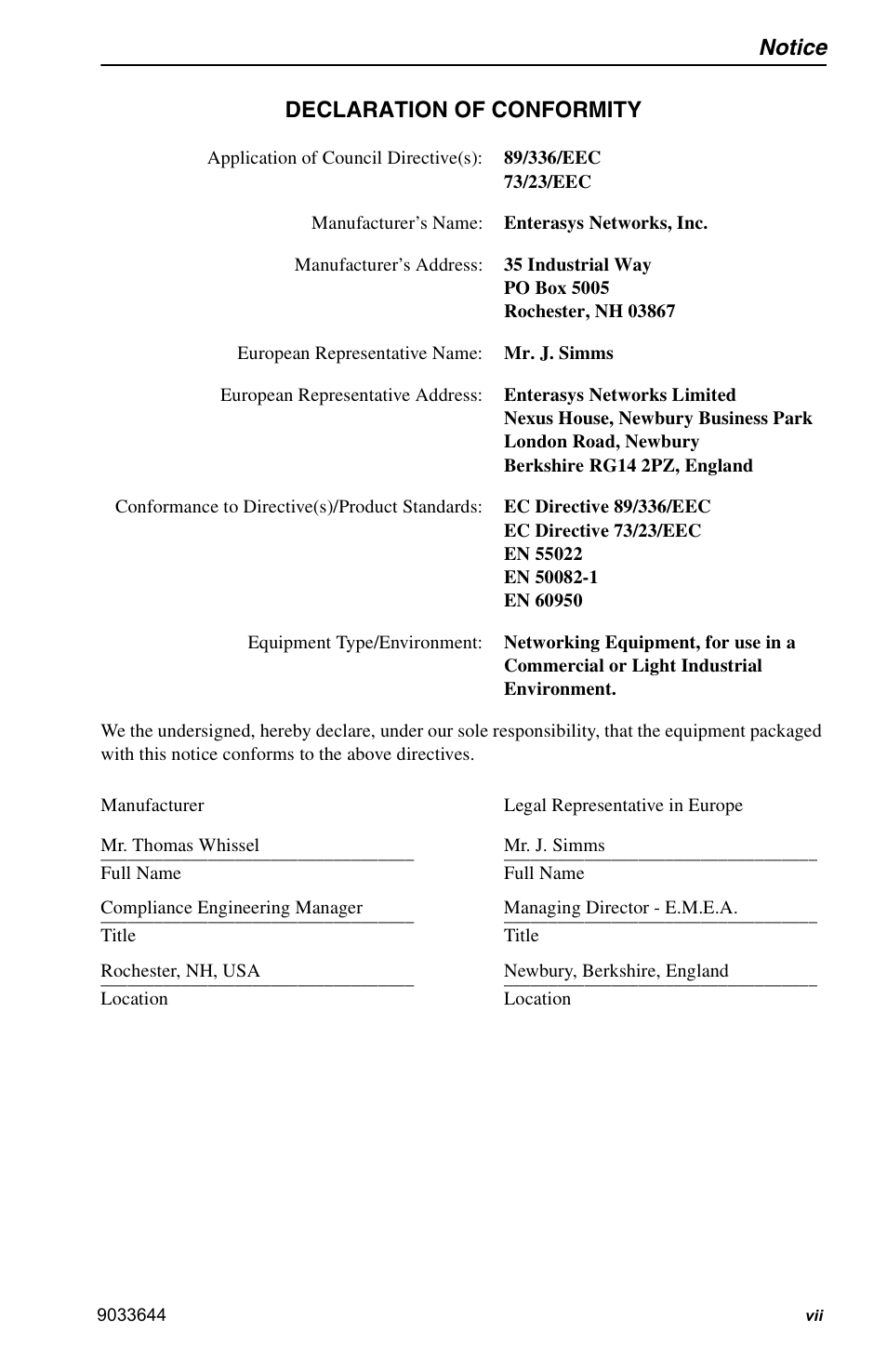 Enterasys Networks VH-2402S User Manual | Page 9 / 58