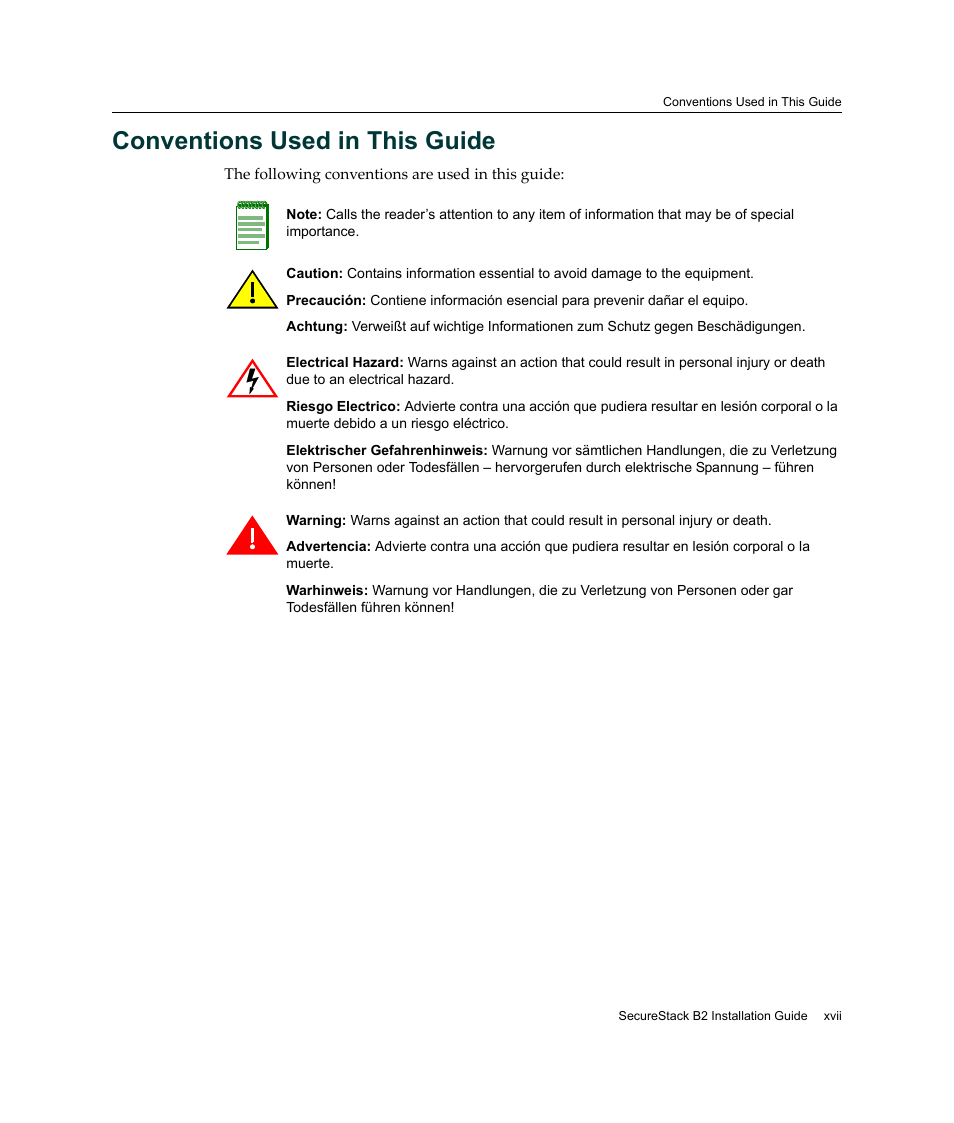 Conventions used in this guide | Enterasys Networks Enterasys SecureStack B2 B2G124-24 User Manual | Page 19 / 80