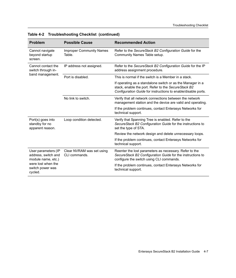 Enterasys Networks Enterasys SecureStack B2 B2G124-24 User Manual | Page 69 / 80