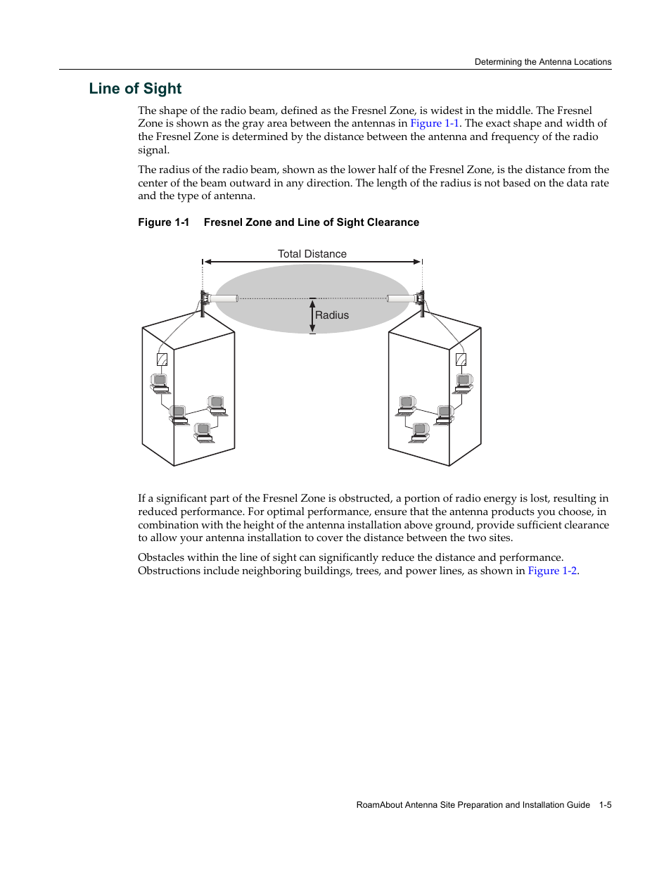 Line of sight, Line of sight -5, Fresnel zone and line of sight clearance -5 | Enterasys Networks ROAMABOUT RBT-1602 User Manual | Page 17 / 92