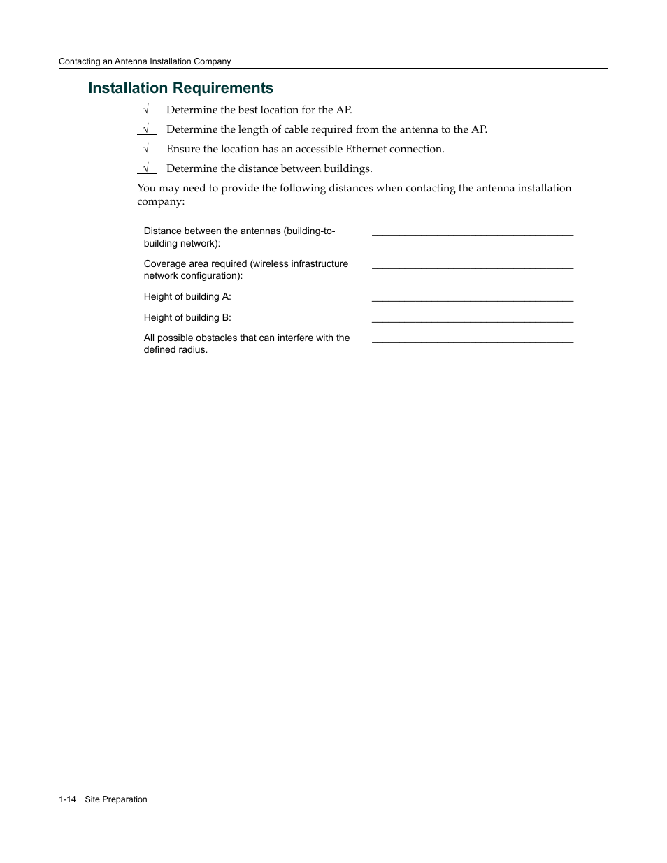 Installation requirements, Installation requirements -14 | Enterasys Networks ROAMABOUT RBT-1602 User Manual | Page 26 / 92