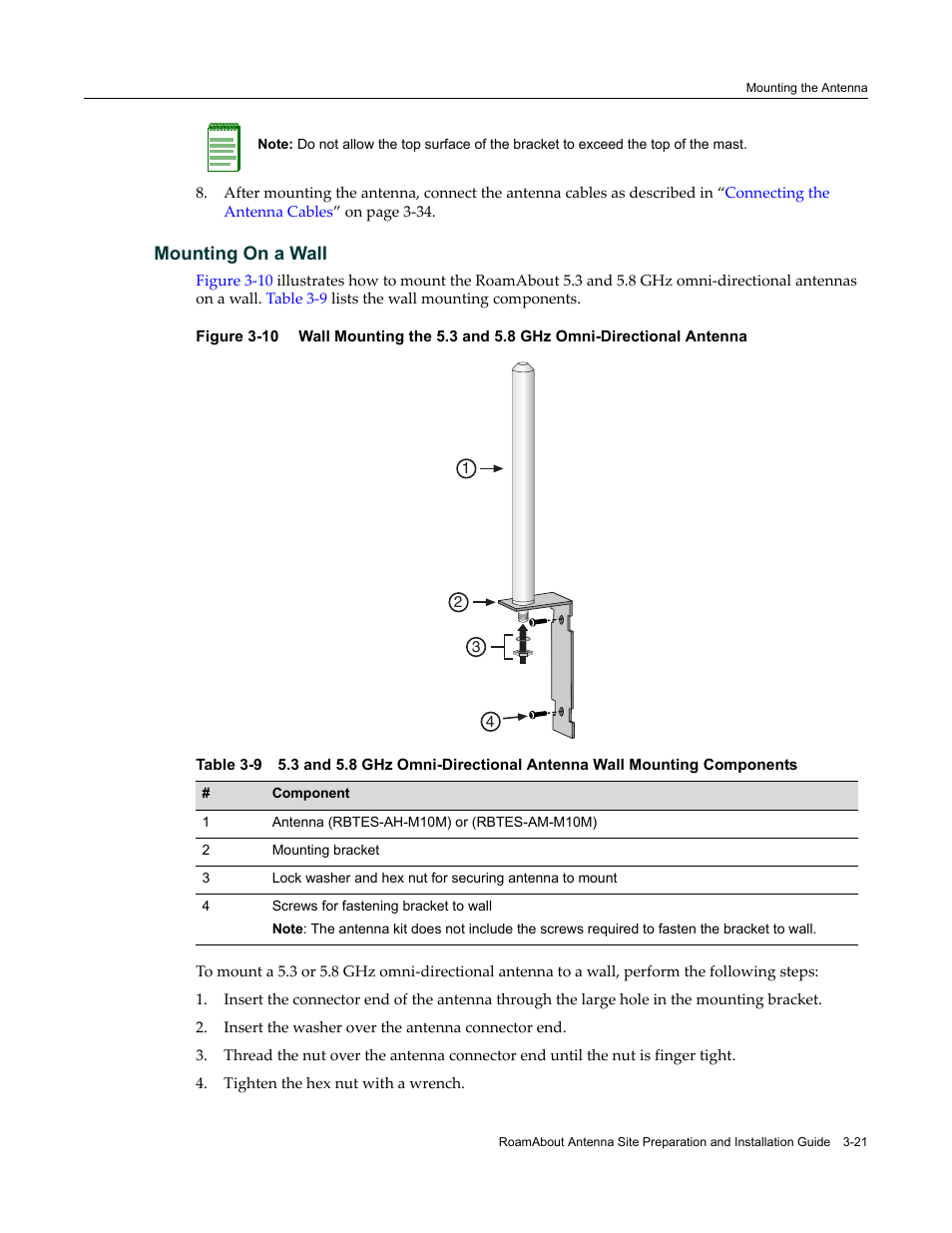 Mounting on a wall, Mounting on a wall -21 | Enterasys Networks ROAMABOUT RBT-1602 User Manual | Page 53 / 92