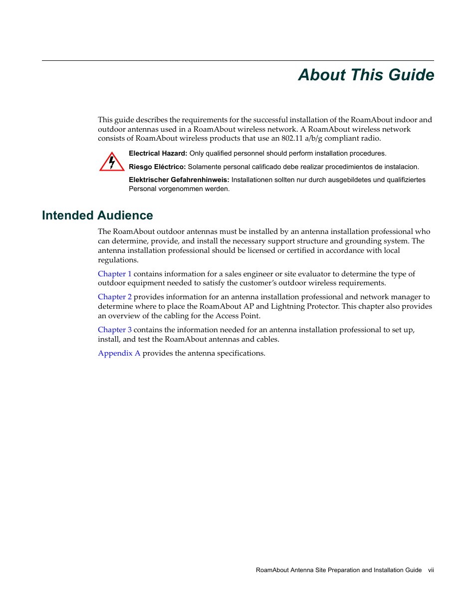 About this guide, Intended audience | Enterasys Networks ROAMABOUT RBT-1602 User Manual | Page 9 / 92