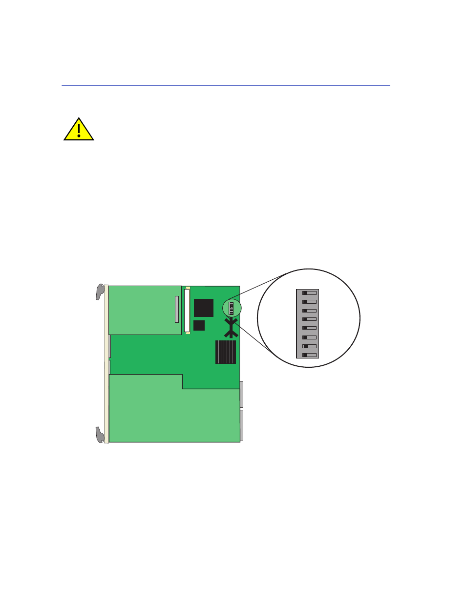 B.2 setting the mode switches, Mode switch location, Section b.2 | Enterasys Networks 6H308-24 User Manual | Page 50 / 56