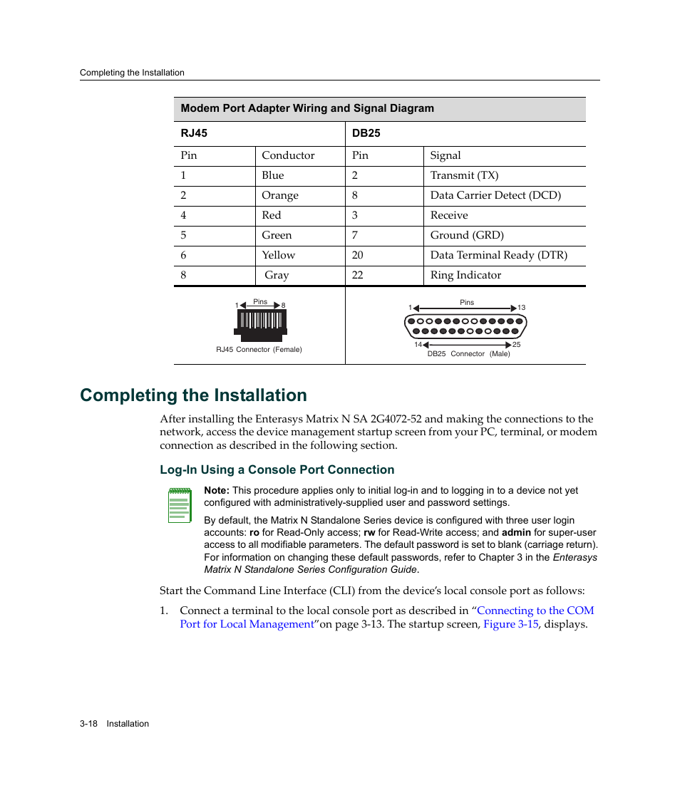 Completing the installation, Completing the installation -18 | Enterasys Networks 2G4072-52 User Manual | Page 44 / 70