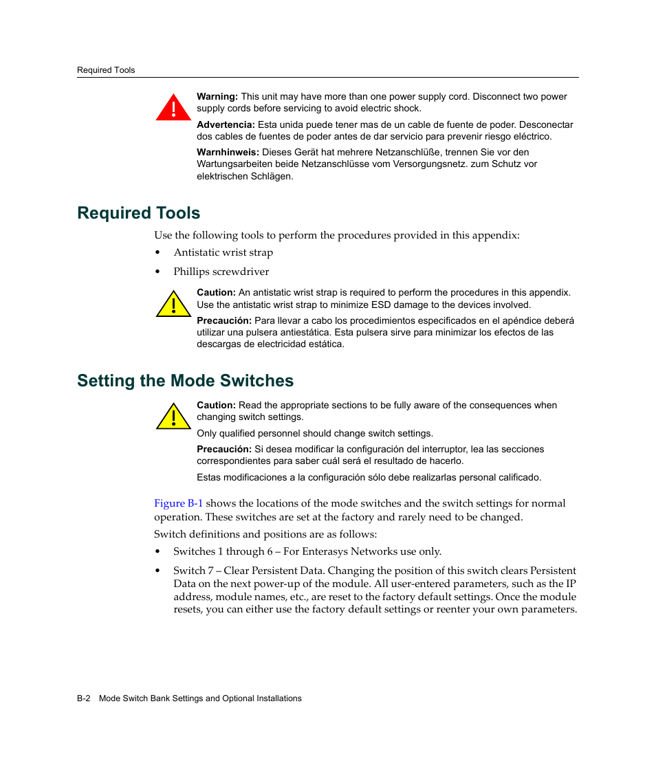 Required tools, Setting the mode switches | Enterasys Networks 2G4072-52 User Manual | Page 60 / 70