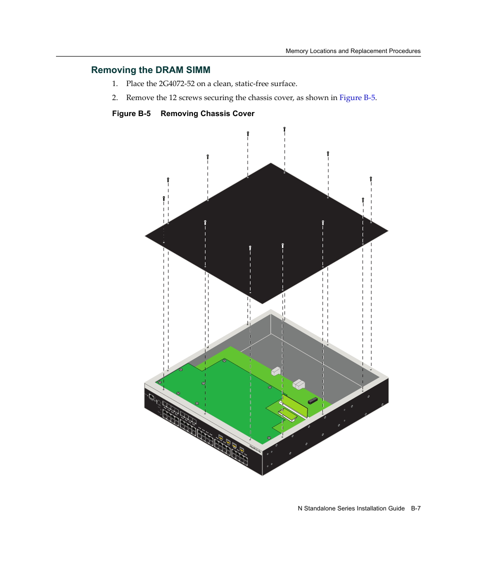 Removing the dram simm | Enterasys Networks 2G4072-52 User Manual | Page 65 / 70