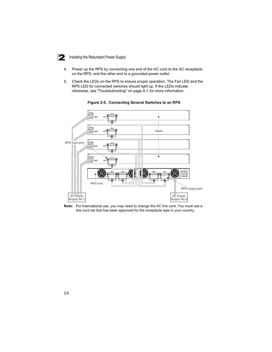 Figure 2-5, Connecting several switches to an rps | Enterasys Networks VSER-RPU-SYS User Manual | Page 20 / 28