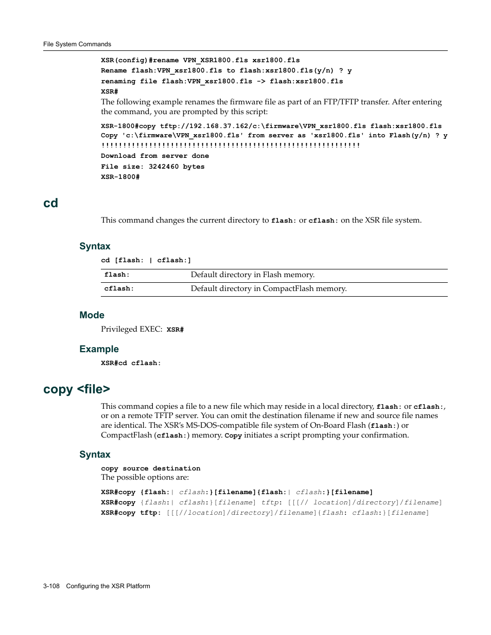 Copy <file | Enterasys Networks X-Pedition XSR CLI User Manual | Page 114 / 684