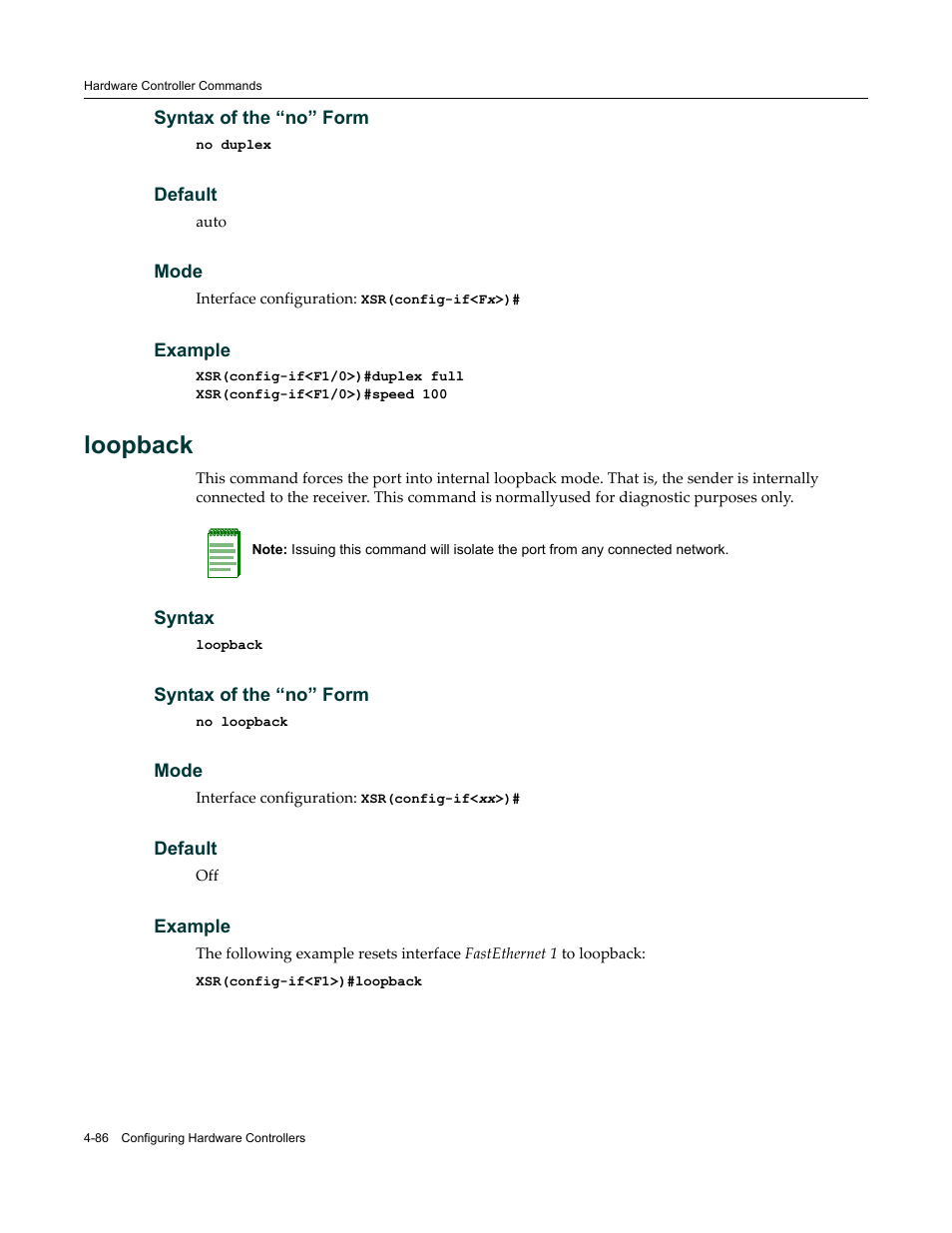 Loopback | Enterasys Networks X-Pedition XSR CLI User Manual | Page 138 / 684