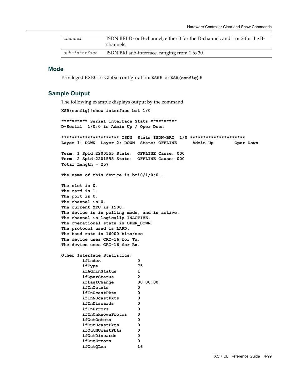 Mode, Sample output | Enterasys Networks X-Pedition XSR CLI User Manual | Page 151 / 684