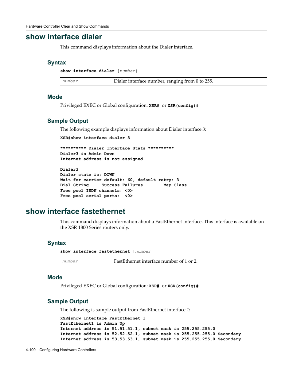 Show interface dialer, Show interface fastethernet | Enterasys Networks X-Pedition XSR CLI User Manual | Page 152 / 684