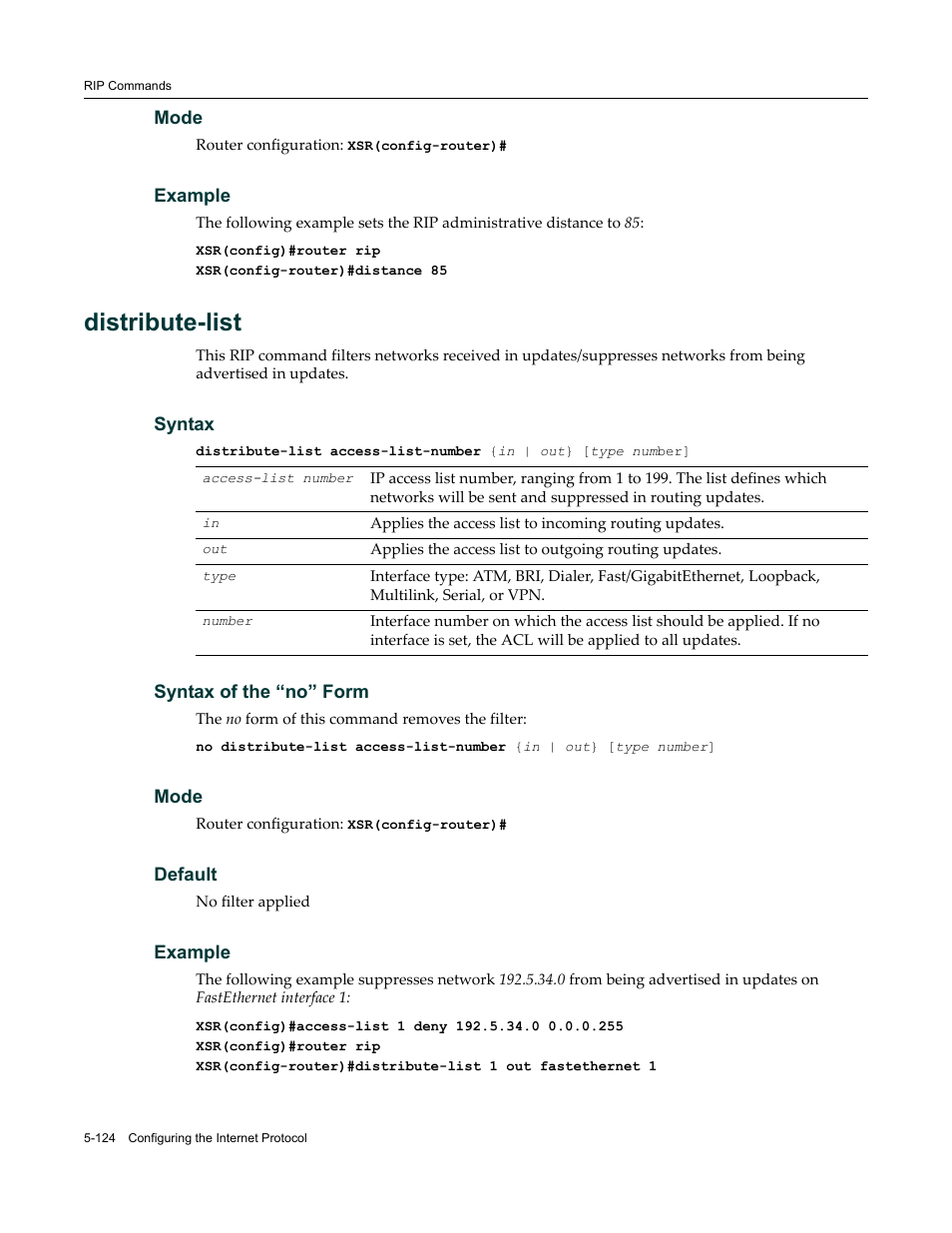 Distribute-list | Enterasys Networks X-Pedition XSR CLI User Manual | Page 200 / 684