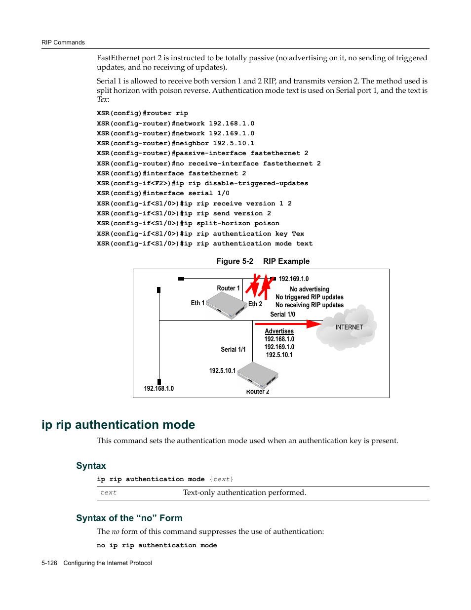 Ip rip authentication mode | Enterasys Networks X-Pedition XSR CLI User Manual | Page 202 / 684