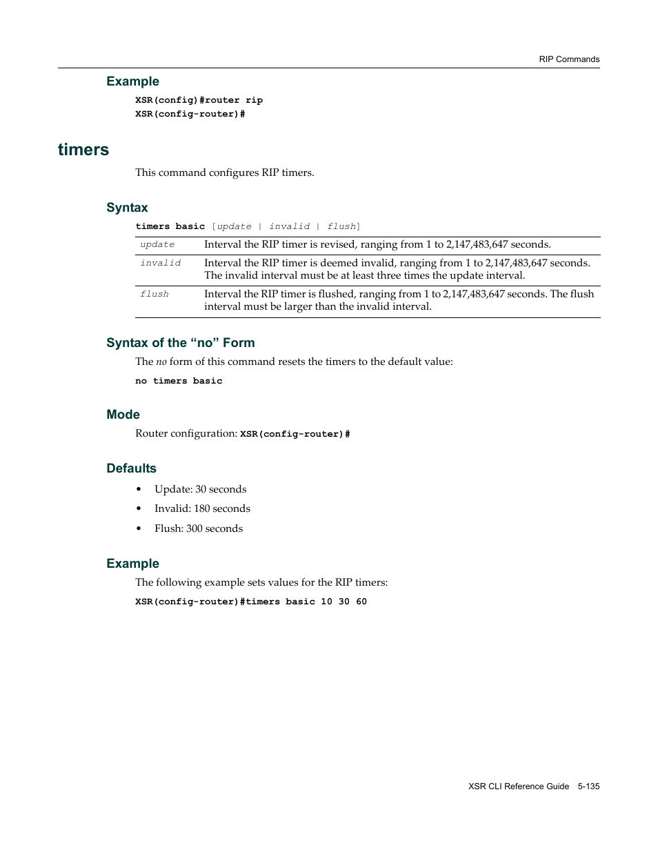 Timers | Enterasys Networks X-Pedition XSR CLI User Manual | Page 211 / 684