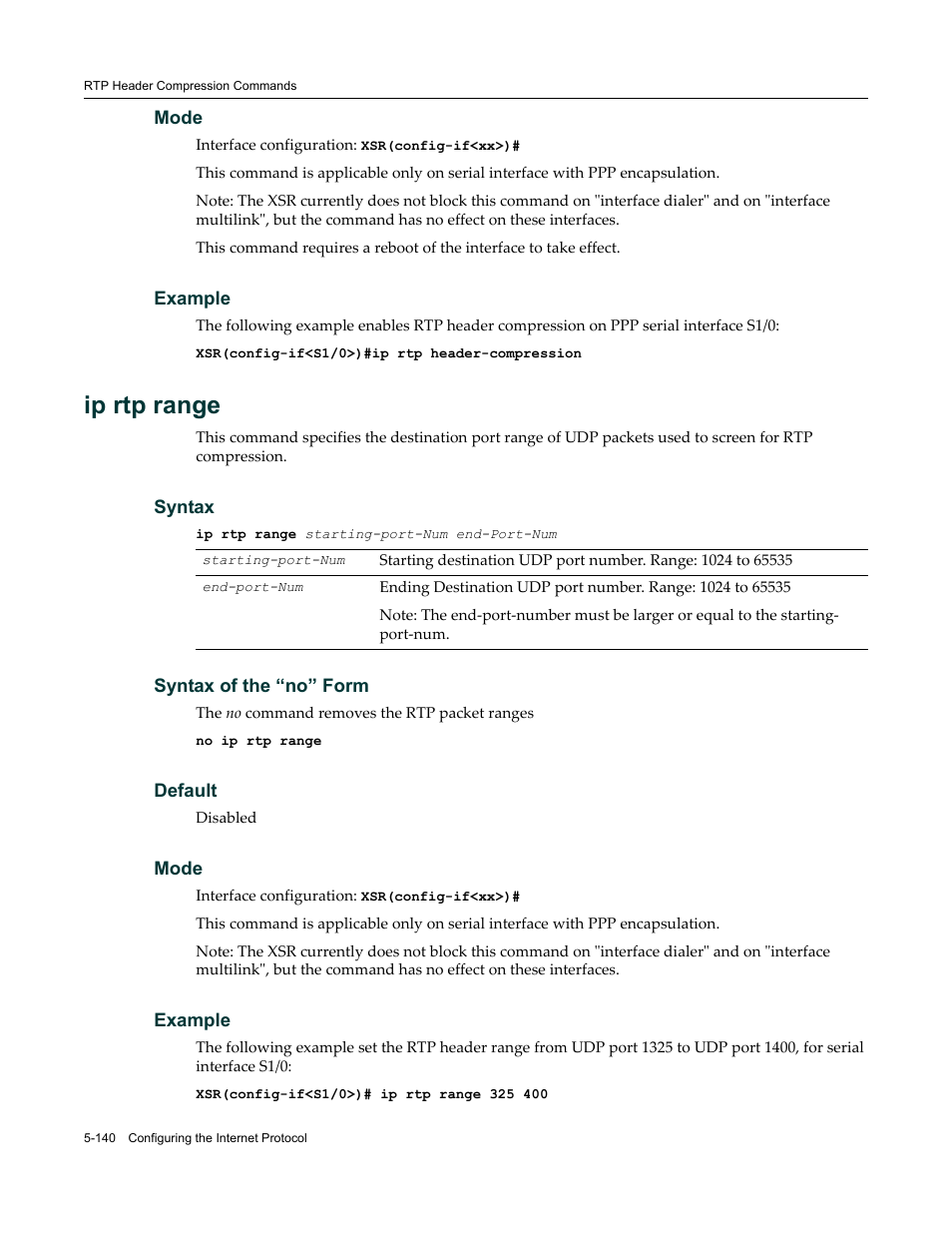 Ip rtp range | Enterasys Networks X-Pedition XSR CLI User Manual | Page 216 / 684