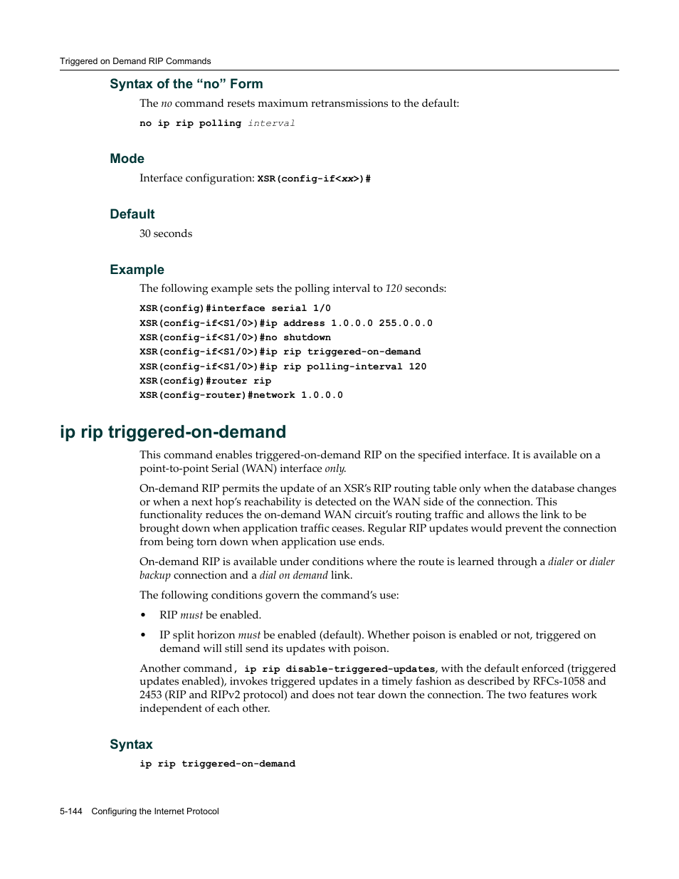 Ip rip triggered-on-demand | Enterasys Networks X-Pedition XSR CLI User Manual | Page 220 / 684