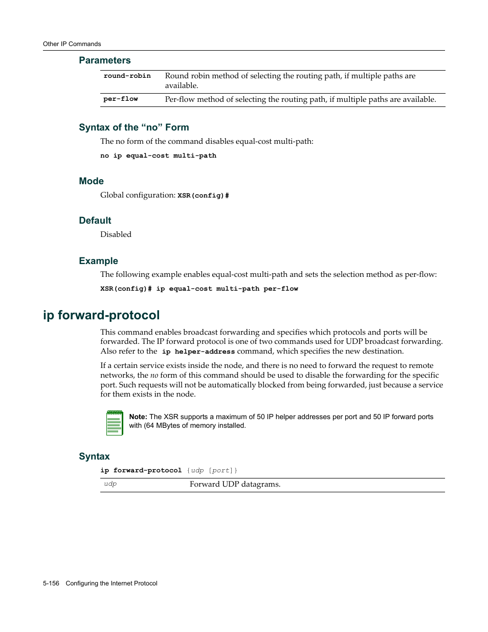 Ip forward-protocol | Enterasys Networks X-Pedition XSR CLI User Manual | Page 232 / 684