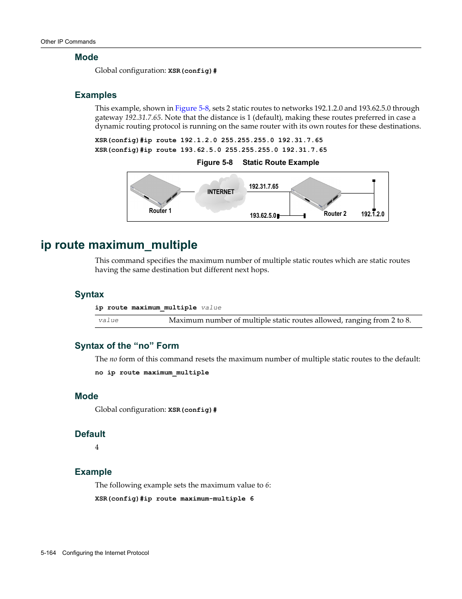 Ip route maximum_multiple | Enterasys Networks X-Pedition XSR CLI User Manual | Page 240 / 684