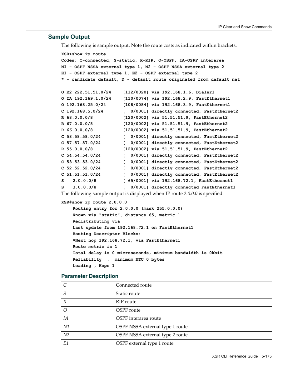 Sample output | Enterasys Networks X-Pedition XSR CLI User Manual | Page 251 / 684