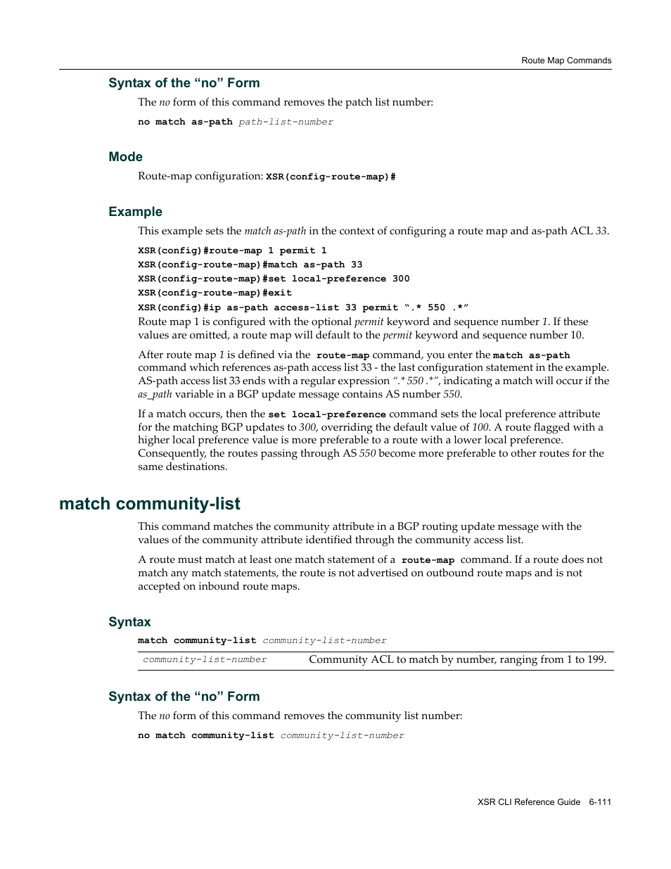 Match community-list | Enterasys Networks X-Pedition XSR CLI User Manual | Page 307 / 684