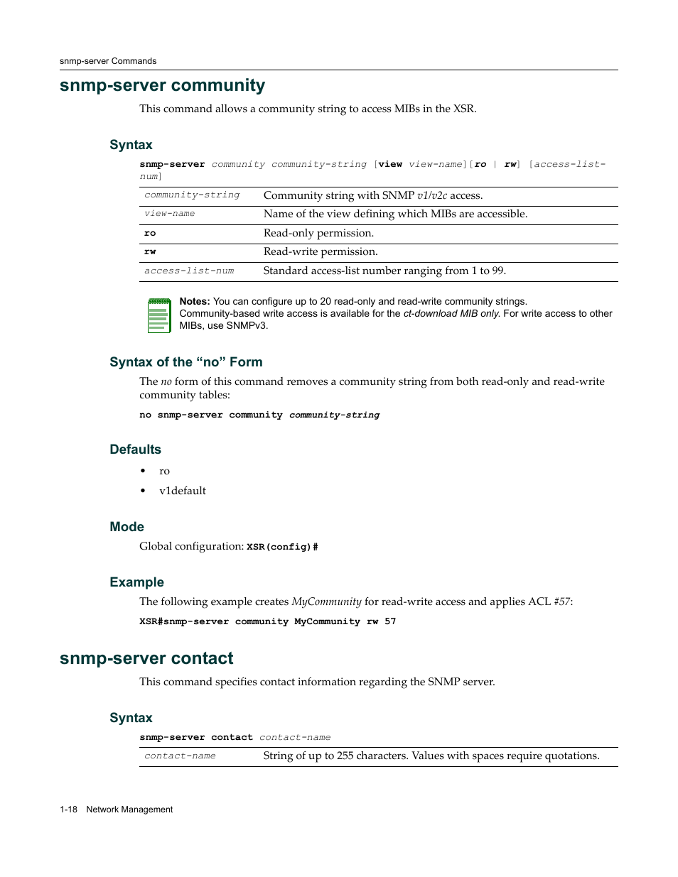 Snmp-server community, Snmp-server contact | Enterasys Networks X-Pedition XSR CLI User Manual | Page 32 / 684