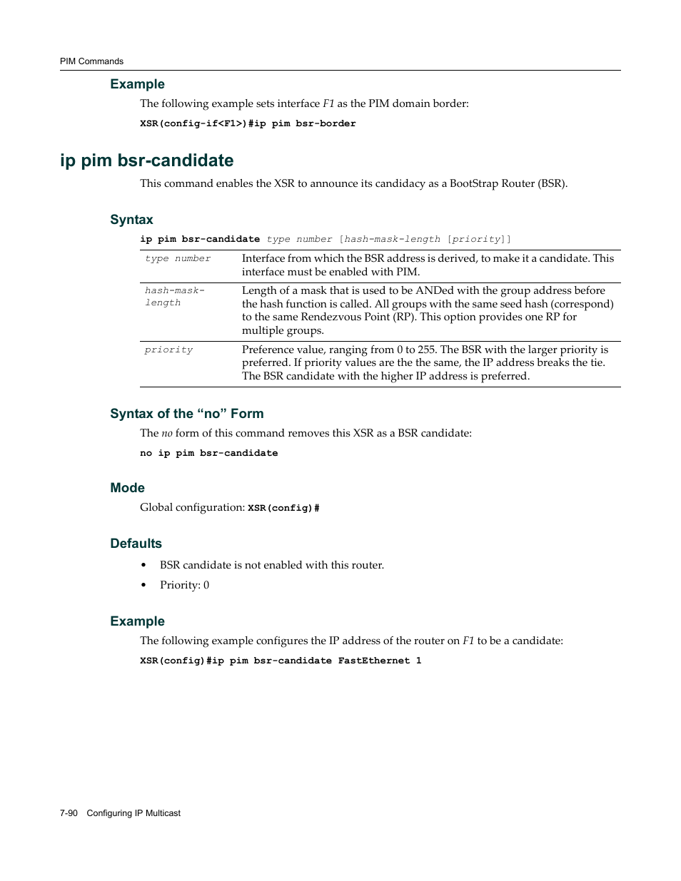 Ip pim bsr-candidate | Enterasys Networks X-Pedition XSR CLI User Manual | Page 338 / 684