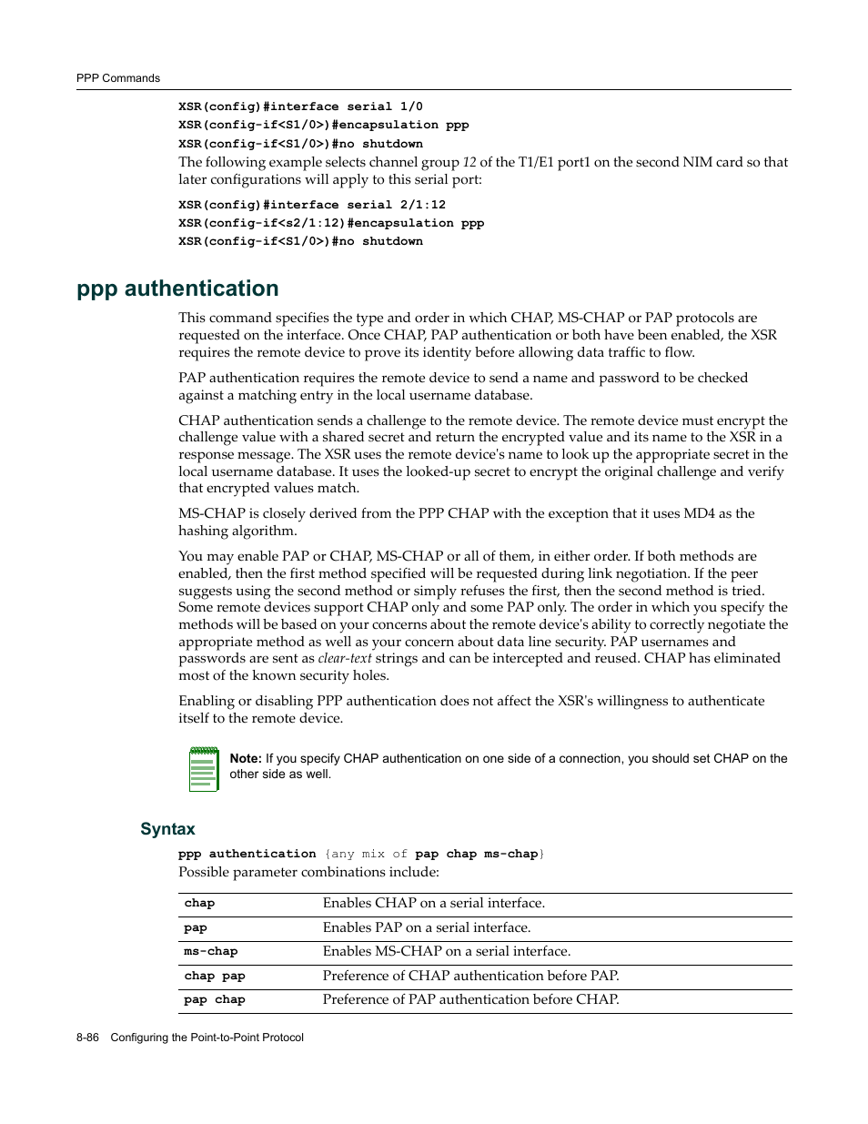 Ppp authentication | Enterasys Networks X-Pedition XSR CLI User Manual | Page 356 / 684