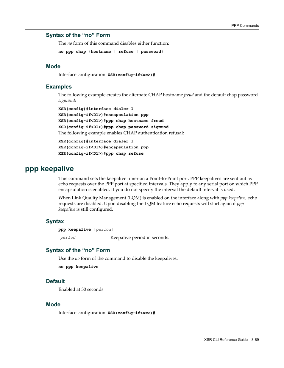 Ppp keepalive | Enterasys Networks X-Pedition XSR CLI User Manual | Page 359 / 684