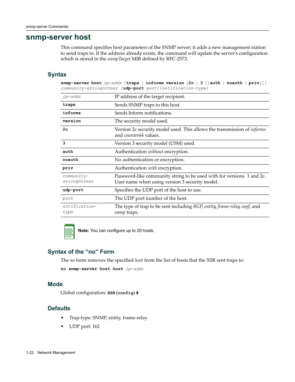 Snmp-server host | Enterasys Networks X-Pedition XSR CLI User Manual | Page 36 / 684