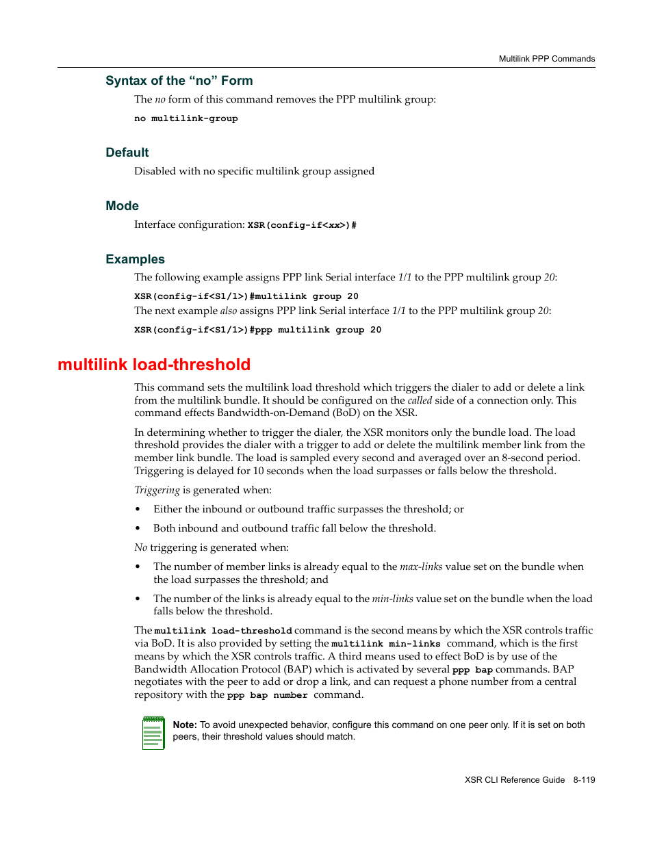 Multilink load-threshold | Enterasys Networks X-Pedition XSR CLI User Manual | Page 389 / 684