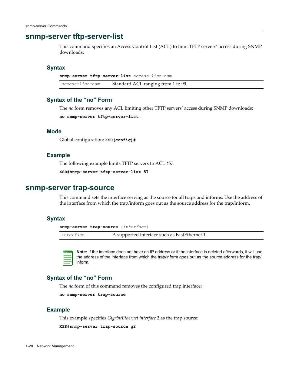 Snmp-server tftp-server-list, Snmp-server trap-source | Enterasys Networks X-Pedition XSR CLI User Manual | Page 42 / 684