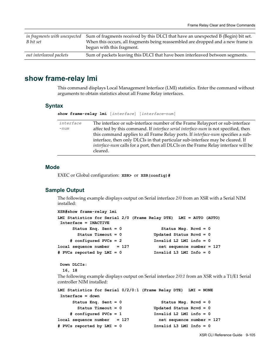 Show frame-relay lmi | Enterasys Networks X-Pedition XSR CLI User Manual | Page 429 / 684