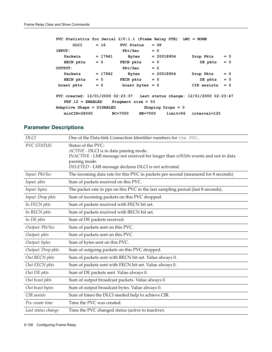 Parameter descriptions | Enterasys Networks X-Pedition XSR CLI User Manual | Page 432 / 684