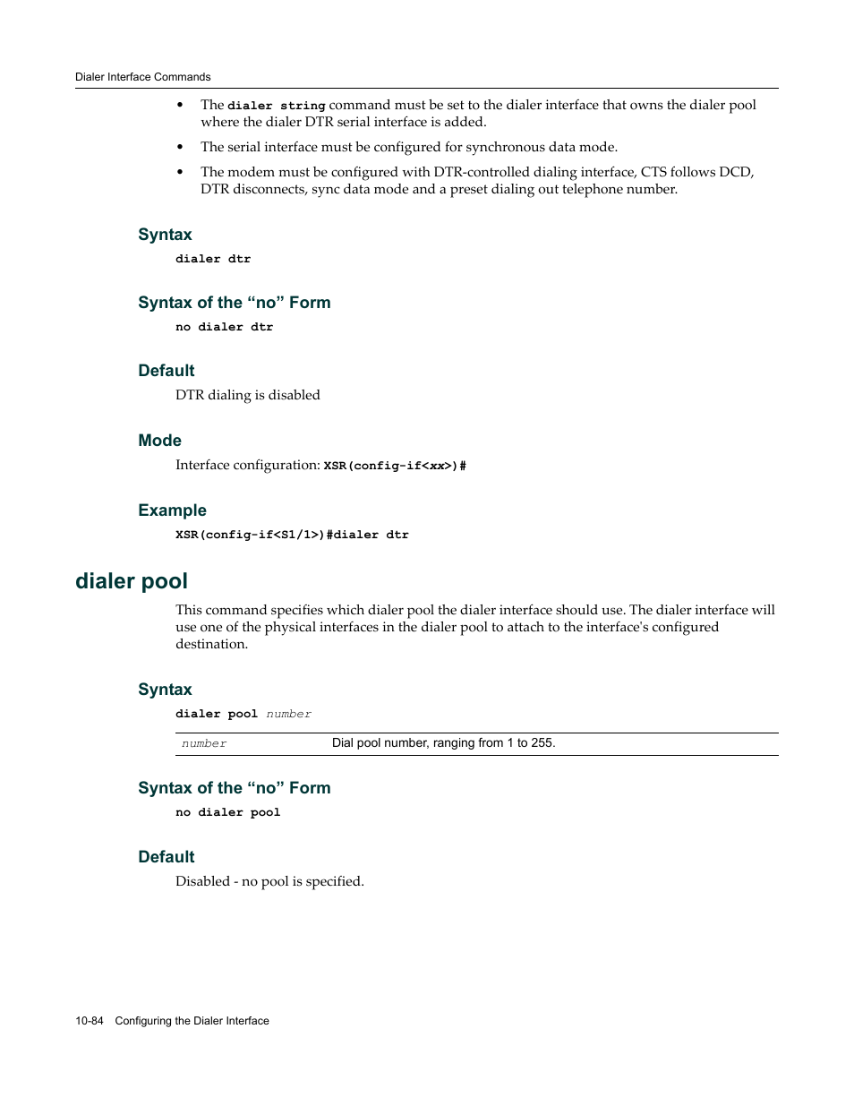 Dialer pool | Enterasys Networks X-Pedition XSR CLI User Manual | Page 438 / 684