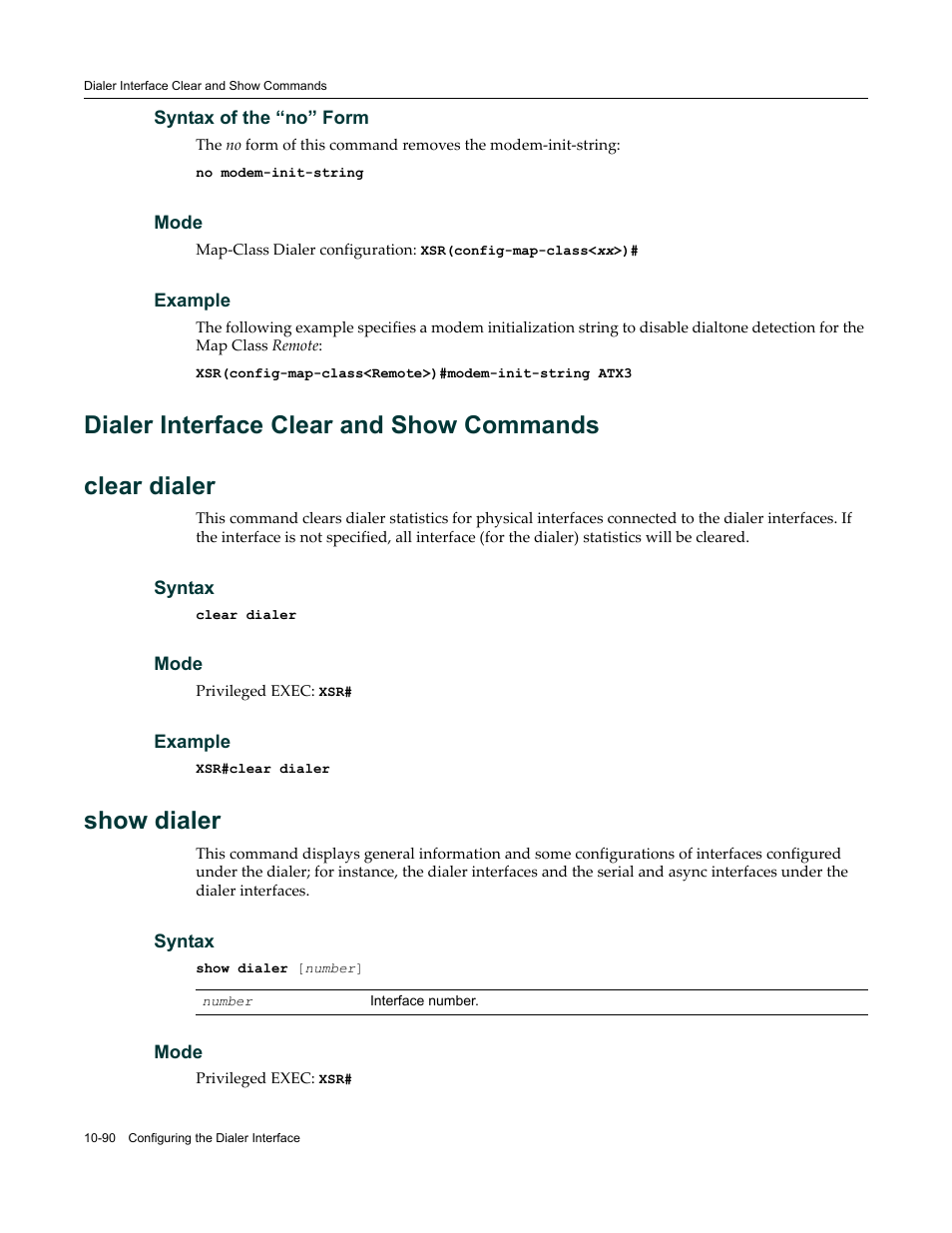 Dialer interface clear and show commands, Dialer interface clear and show commands -90, Show dialer | Enterasys Networks X-Pedition XSR CLI User Manual | Page 444 / 684
