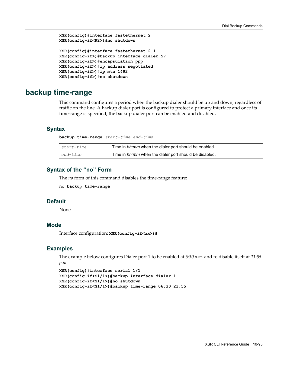 Backup time-range | Enterasys Networks X-Pedition XSR CLI User Manual | Page 449 / 684