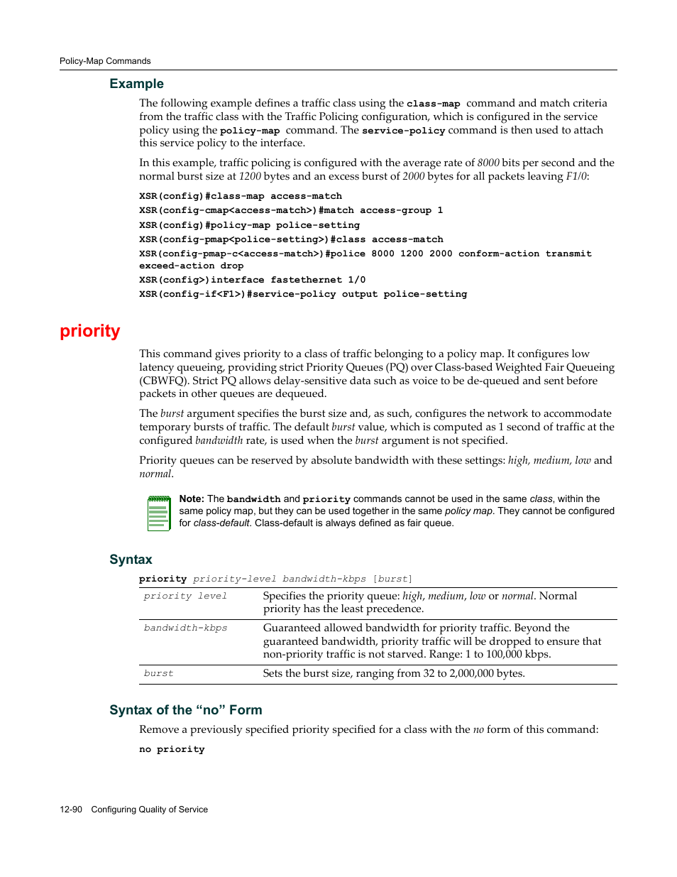 Priority | Enterasys Networks X-Pedition XSR CLI User Manual | Page 486 / 684