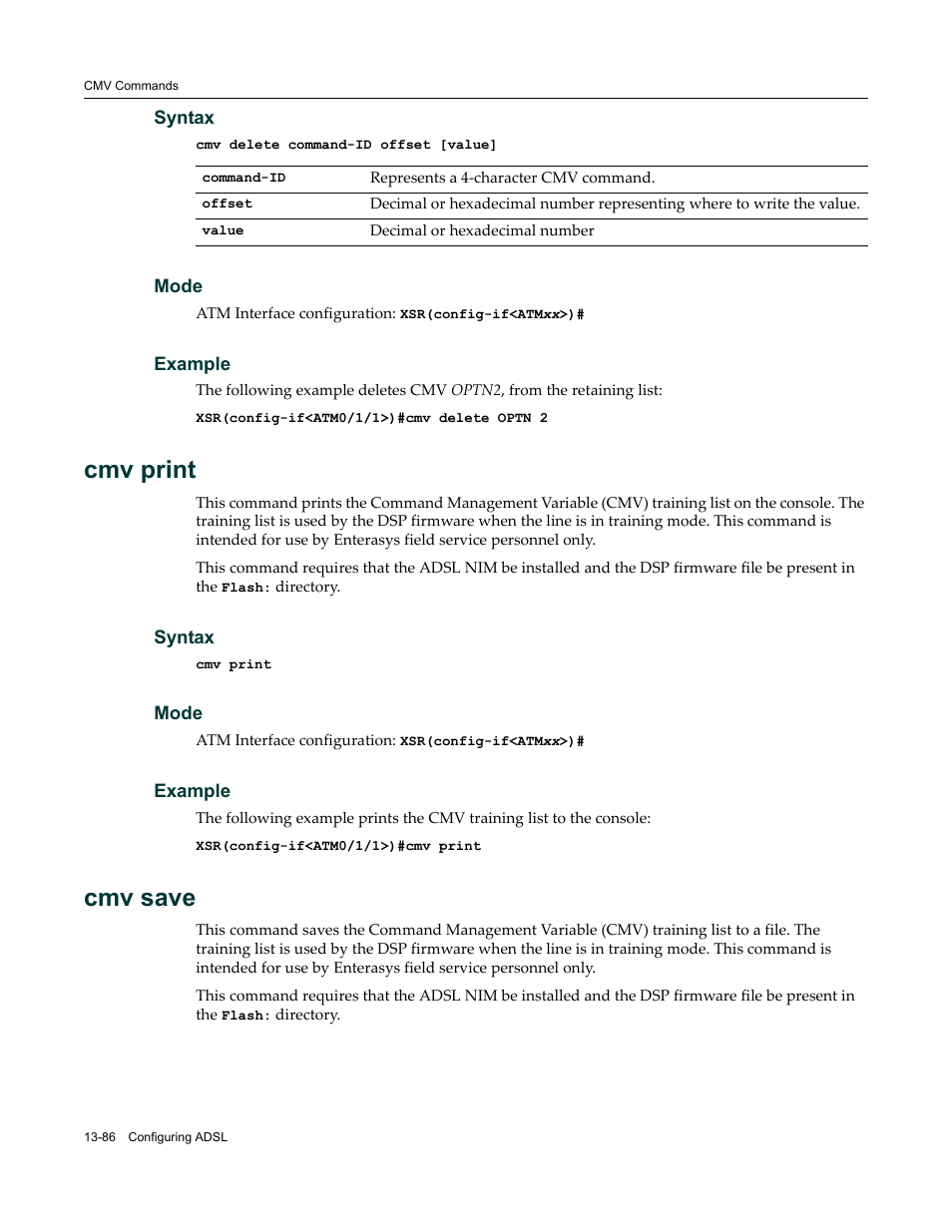 Cmv print, Cmv save | Enterasys Networks X-Pedition XSR CLI User Manual | Page 512 / 684