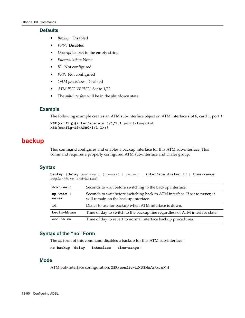 Backup | Enterasys Networks X-Pedition XSR CLI User Manual | Page 516 / 684