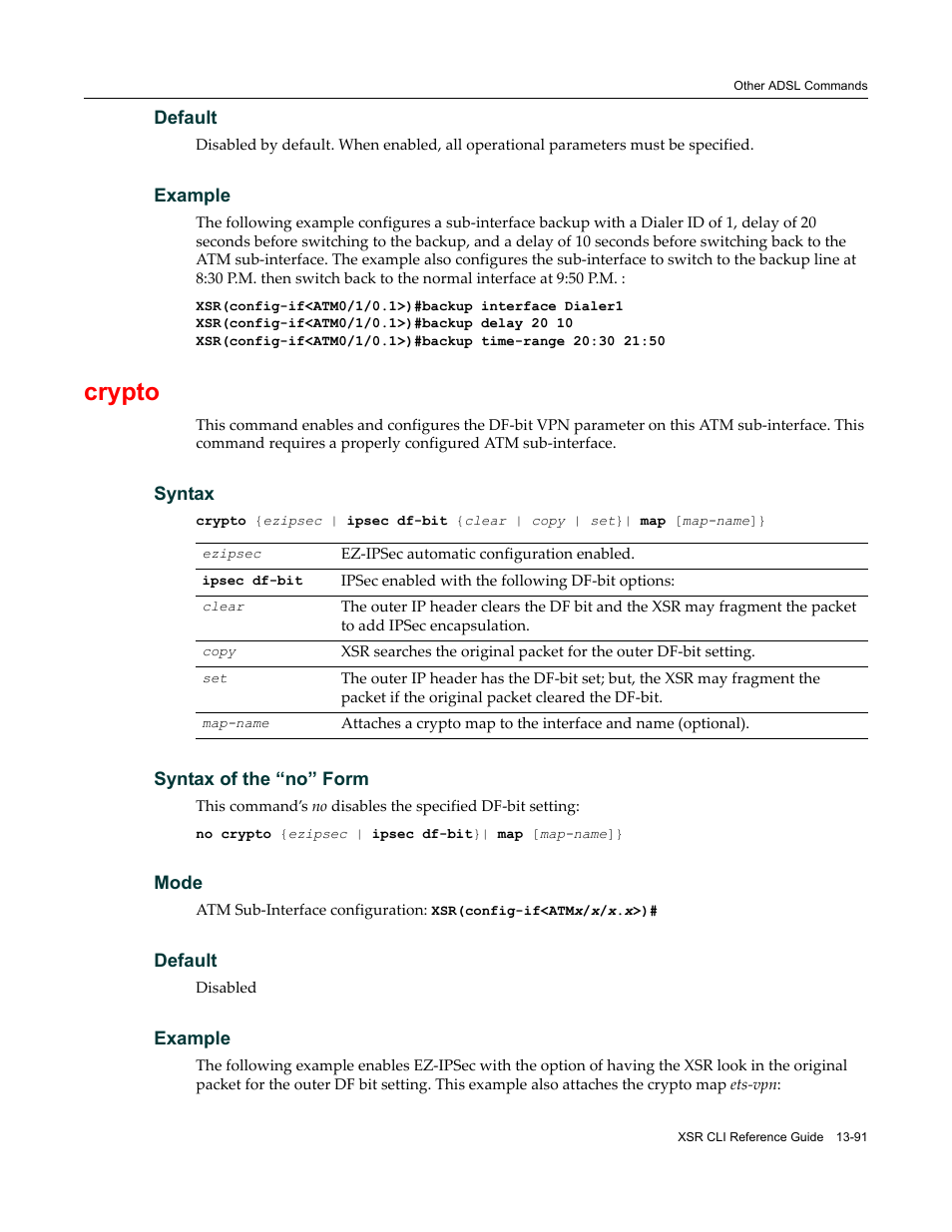 Crypto | Enterasys Networks X-Pedition XSR CLI User Manual | Page 517 / 684